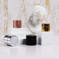 Pot cosmétique de luxe vide en aluminium à double paroi noir avec couvercle à vis, 5g, 10g, 1oz, 2oz, 4oz, pour crème