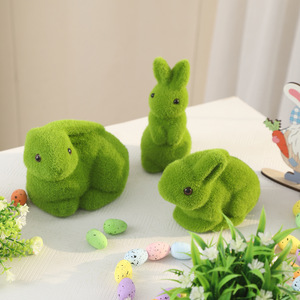 苔藓兔复活节动物装饰品圣诞装饰花卉苔藓植物 - Product Image 3