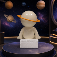 Statue d'astronaute moderne minimaliste en résine durable, aérographe, thème amour, décoration intérieure