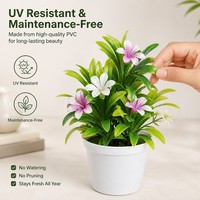 Planta Artificial en Maceta, Vegetación Artificial Realista con Maceta Blanca para Decoración de Hogar, Oficina, Mesa, Boda, Venta al por Mayor