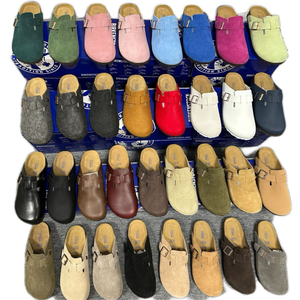 Zuecos <span class=keywords><strong>Boston</strong></span> Elegantes y a la Moda, de Piel de Vaca y Gamuza, con Suela Suave, Planos de Verano, Modernos y de Moda, con Cierre Deslizante de EVA, Estilo <span class=keywords><strong>Birkenstock</strong></span> - Product Image 4