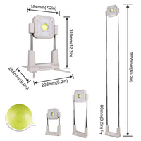 Projecteur LED solaire rechargeable portable, intensité réglable, orientable à 360°, modes d'éclairage multiples, COB 1000 LM, atelier, DC, IP33