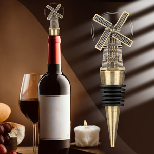 Bouchon de <span class=keywords><strong>vin</strong></span> de <span class=keywords><strong>moulin</strong></span> à <span class=keywords><strong>vent</strong></span> en métal vintage pour Champagne et Prosecco-Accessoires de bar de cuisine, cadeau unique pour homme, mari, petit ami - Product Image 1