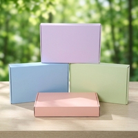 Boîte d'expédition en carton ondulé à trois couches, couleur unie, pliable, imprimée quadricolore, couleurs pastel, multi-tailles, pour la vente en gros