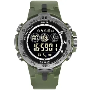 Smael 8012, relojes deportivos con mensaje de texto para hombre, pantalla LED Digital resistente al agua para hombre, llamadas electrónicas deportivas, reloj de recordatorio, cronógrafo