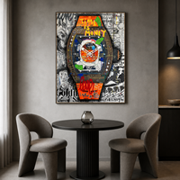 L'argent est du temps - Tableau mural graffiti, art pop urbain motivant pour bureau, salle de jeux, bar, intérieurs urbains