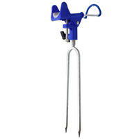 LOVITA Support universel pour canne à pêche de mer et berceau de canne à pêche avec piquet de sol – Accessoires de pêche en métal à double usage