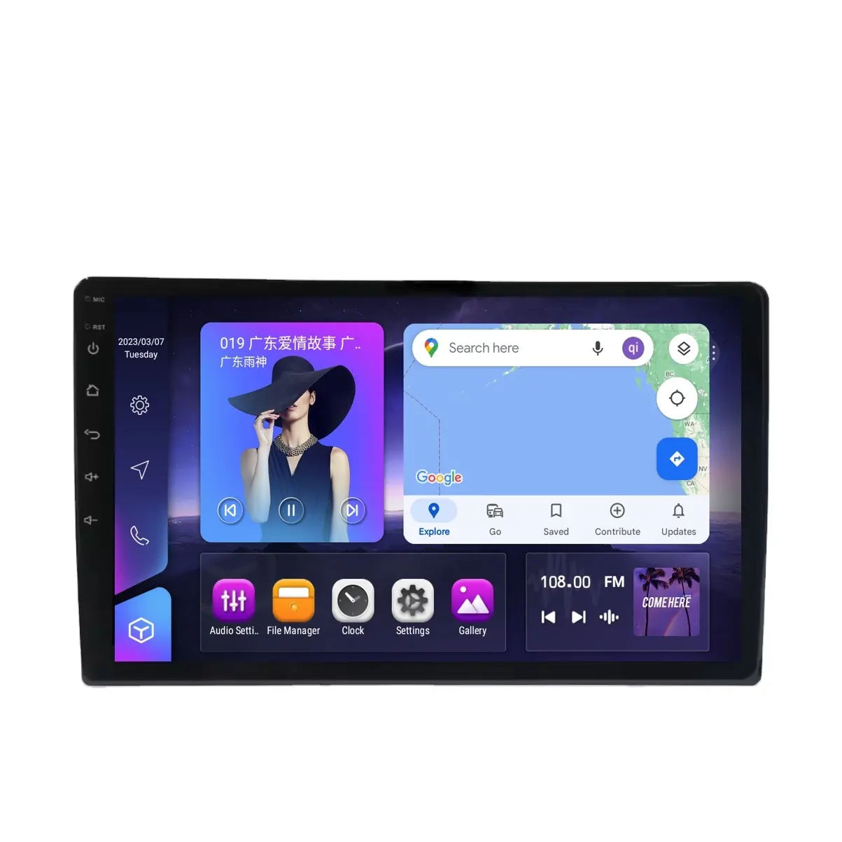 Phổ duy nhất DIN Car Stereo Màn hình cảm ứng 9/10 inch Carplay đa phương tiện Navigation player Android đài phát thanh xe màn hình