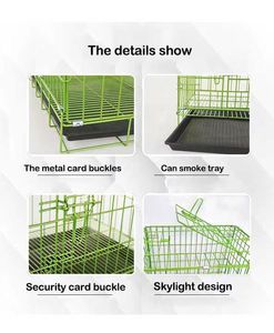 YOELLEN-cajas de malla de alambre de acero verde para perros, recubrimiento en polvo, jaula resistente para mascotas con bandeja, gran oferta - Product Image 3