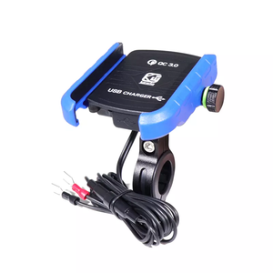 <span class=keywords><strong>Support</strong></span> de téléphone pour moto et vélo rotatif à 360 degrés, étanche, avec chargeur USB, en alliage d'aluminium - Product Image 1