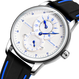 FORSINING 366 Mode Squelette Automatique Mouvement Mécanique Montre Pour Hommes Bracelet En Silicone 6 Couleurs Montre <span class=keywords><strong>Horloge</strong></span> Mécanisme - Product Image 1