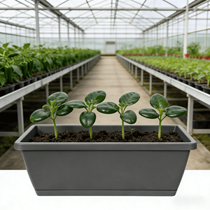 Maceta Grande Cuadrada de Plástico para Plantar Vegetales, Estilo Minimalista, Pintada, para Jardín de Cocina - Product Image 1