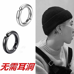 ต่างหูแบบหนีบ ทรงกลม สีดำ โลหะผสมสังกะสี ขนาด 2.5x10 มม. 2.5x12 มม. 2.5x14 มม. 2.5x16 มม. รูปทรงเรขาคณิต สำหรับหูที่ไม่ได้เจาะ - Product Image 4