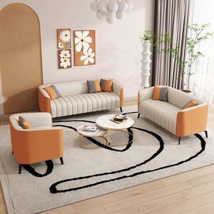 Italian Style Light Luxury <b>Sofa</b> PT903 Two Or Three Seater Color Blocked <b>For</b> Small Apartments Office Use - Product Image 3