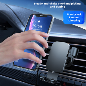 <span class=keywords><strong>Support</strong></span> de téléphone <span class=keywords><strong>portable</strong></span> en alliage d'aluminium Type de gravité Nouvelle sortie d'air créative Supports mobiles de navigation de voiture <span class=keywords><strong>silencieux</strong></span> - Product Image 4