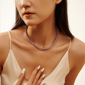 Cuentas Redondas de Perla Natural Gris Rinntin PSN04, Cuentas de Piedras Preciosas de Perla Gris de 6 mm, Collar de Perlas de Concha al por Mayor - Product Image 4