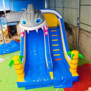 Toboggan aquatique gonflable sur le thème des requins, château gonflable commercial extérieur en PVC pour enfants, taille personnalisée, location pour fêtes, capacité 500 kg - Product Image 2