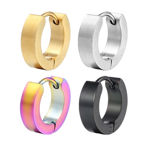 Tuyên Bố Hoop Thép Không Gỉ Bông Tai Unisex Punk Hoop Bông Tai Cho Phụ Nữ Người Đàn Ông Piercing Đồ Trang Sức - Product Image 2