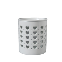 Brûleur d'huiles essentielles en céramique blanc en forme de cœur ouvert pour la Saint-Valentin, brûleur de cire, diffuseur d'arômes et d'encens aux graines