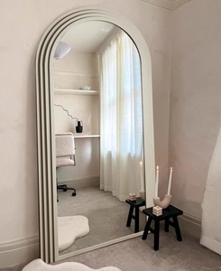 <span class=keywords><strong>Espejo</strong></span> Decorativo Moderno Personalizado para el Hogar, <span class=keywords><strong>Espejo</strong></span> de Pie con Marco de Madera Natural para Sala de Estar, <span class=keywords><strong>Espejo</strong></span> Arqueado para Dormitorio, Espejos de Vestir - Product Image 5