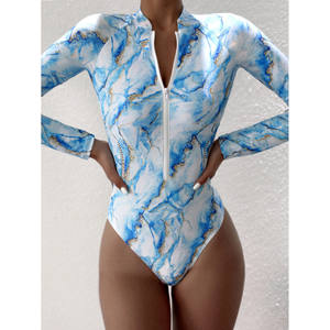Bañador de una pieza con cremallera estampada de verano - Product Image 6
