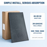 Feuille d'absorption acoustique basse fréquence en coton alvéolé 46x80cm, 5mm, avec adhésif 3M, pour portières, planchers et coffres de voiture