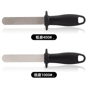 <span class=keywords><strong>Pierre</strong></span> à aiguiser manuelle diamantée double face <span class=keywords><strong>avec</strong></span> manche en plastique pour couteaux de cuisine d'extérieur. - Product Image 5