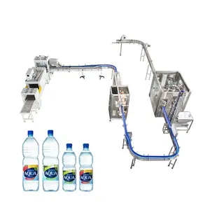 Ligne de production d'emballage rétractable de remplissage de bouteilles d'eau potable minérale 200-2000ml