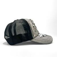 Casquette de baseball en étain cloutée de strass avec fleur, idéale pour les festivals et les raves, vente en gros