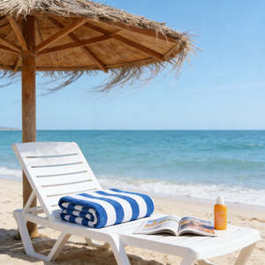 Toallas de Playa Personalizadas 100% Algodón de Secado Rápido, Libres de Arena, con Logotipo Personalizado, Personalización para Piscina, Cabana, Toallas de Playa con Rayas - Product Image 5