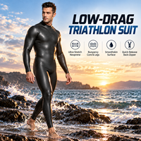 Combinaison de triathlon en néoprène Smoothskin pour homme, manches longues, flottabilité, fermeture éclair dorsale, natation en eau libre, logo personnalisé