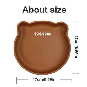 Assiette en silicone de qualité alimentaire sans BPA pour enfants, vaisselle pour enfants, base à ventouse antidérapante, vaisselle pour tout-petits - Product Image 2