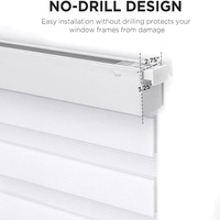 Stores zébrés manuels sans fil, double couche, filtrant la lumière, intégrés jour et nuit, faciles à installer sans perçage ni outils pour fenêtre