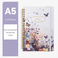 Agenda 2027, carnet à spirales, design floral fantaisie, couverture rigide, A5, 144 pages, agenda de qualité supérieure pour femmes, cadeaux d'entreprise