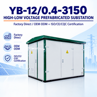 Poste de transformation préfabriqué extérieur YB-12 12kV 3150kVA, protection IP54, type compact en coffret, distribution de transformateur