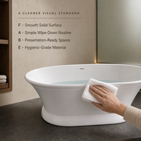 Baignoire ovale autoportante blanche à base arrondie, pour appartement, hôtel, intérieur/extérieur, finition brillante, épaisseur et taille personnalisées