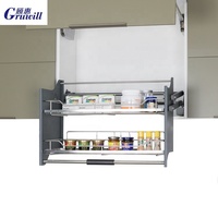 Puxar para baixo equipamento de armazenamento, cesta de fio de armazenamento, sistema de prateleira, elevador de elevação para armário de cozinha