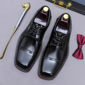 Luxe personnalisé nouvelles chaussures en cuir véritable à la mode haut de gamme poli polyvalent élégant respirant hommes Derby chaussures - Product Image 2