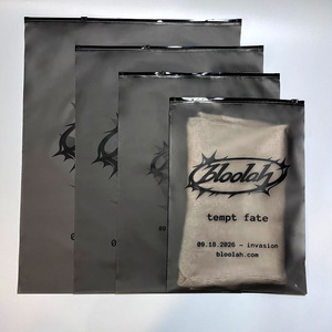 Sac d'emballage en plastique transparent givré avec fermeture éclair, personnalisé avec logo, réutilisable, pour vêtements, maillots de bain, t-shirts - Product Image 4