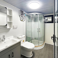 Maison conteneur grise modulaire pliable, système de déploiement rapide hydraulique, serre en panneaux sandwich en acier galvanisé, garantie 4 ans