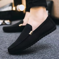 Mocassins Penny en Lin pour Hommes à Enfiler, Semelle Souple en Caoutchouc, Chaussures de Conduite Confortables et Respirantes, Idéales pour le Bureau et la Marche Quotidienne