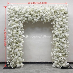 ซุ้มดอกไม้ประดิษฐ์สีขาวขนาด 8x8 ฟุต สำหรับตกแต่งฉากหลังงานแต่งงาน ขายส่ง ทนทานและเป็นมิตรกับสิ่งแวดล้อม - Product Image 3