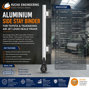 Rucha Engineering Aluminium Side Stay <b>Binder</b> Tsudakoma Air Jet Loom Heald Frame High 1 Year Warranty Gujarat 100 Pieces/day - Product Image 1