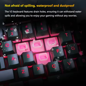 คีย์บอร์ดเกมมิ่งแบบมีไฟ RGB 104 ปุ่ม วัสดุ ABS สำหรับคอมพิวเตอร์ตั้งโต๊ะ/แล็ปท็อป/พีซี เชื่อมต่อผ่าน USB สีรุ้ง วัสดุพลาสติก ขายส่ง - Product Image 3