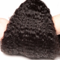 Perruque Lace Frontale en Cheveux Humains Péruviens 100% Naturels Bruts Non Transformés, Bouclés, pour Femmes - Vente en Gros