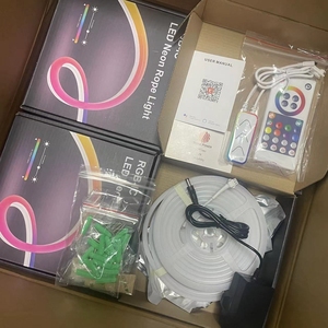 Regulable 1M 60LED RGBIC neón <span class=keywords><strong>LED</strong></span> tira música sincronización USB 5V neón <span class=keywords><strong>LED</strong></span> Control remoto Flexible <span class=keywords><strong>LED</strong></span> neón cuerda luz para decoración de habitación - Product Image 6