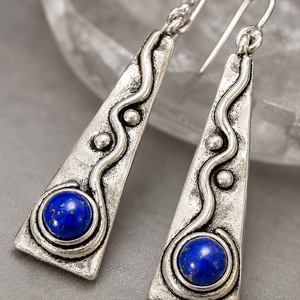Orecchini pendenti curvi rossi da donna, stile vintage, per uso quotidiano, accessori per le orecchie - Product Image 4