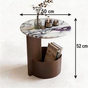 Tavolino da Caffè Multifunzionale in Stile Moderno Farmhouse con Piano in Marmo, per Soggiorno e Divano, con Spazio <span class=keywords><strong>di</strong></span> Archiviazione - Product Image 4