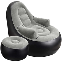 Chaise de Canapé de Loisirs Gonflable avec Bras de Support Chaise de Sol Portable Chaise Lounge pour Usage Intérieur Extérieur