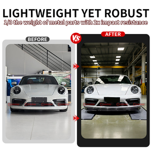 Prix le plus bas : Diffuseur avant de voiture en fibre de carbone sèche style Te-chart pour Porsche 911 992 SD 2019 - 2024 - Product Image 2
